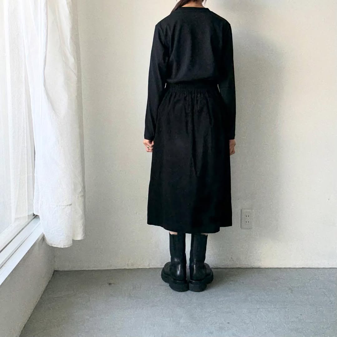 OLDMANS TAILOR OMTラバープリント長袖Tシャツ　ブラック