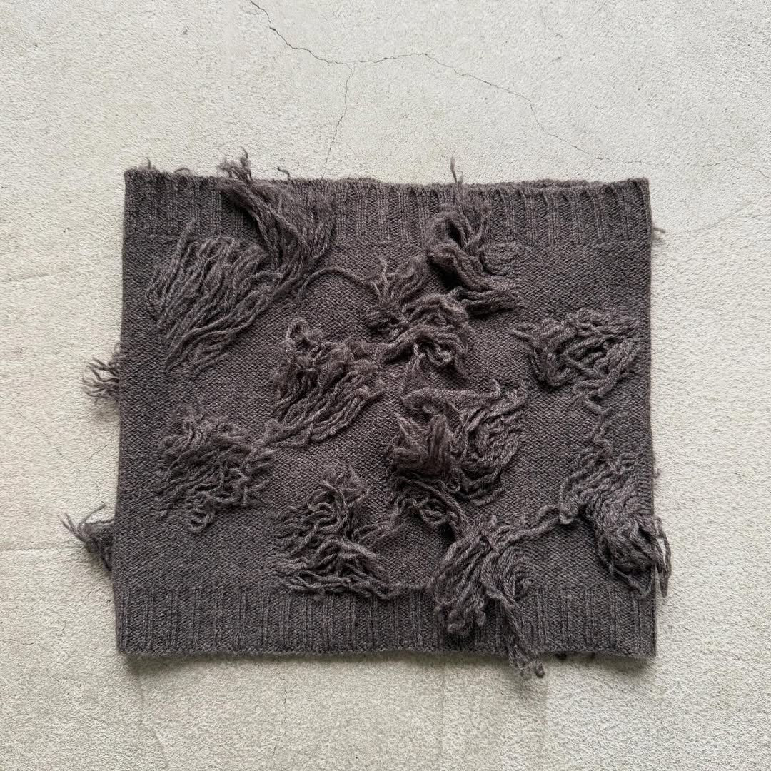 homspun ラムフリンジネックウォーマー　グレー