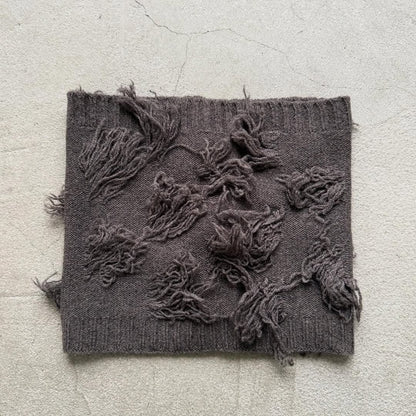 homspun ラムフリンジネックウォーマー　グレー