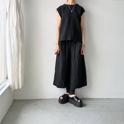 atelier naruse  リネンノースリーブブラウス