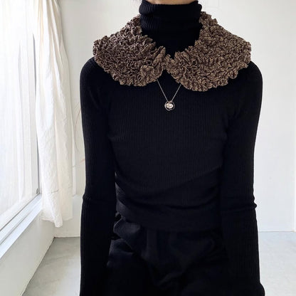 R&D.M.Co  コットンウールフリルカラー　チェック