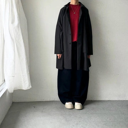atelier naruse コットンナイロンタフタフーデットコート　ブラック