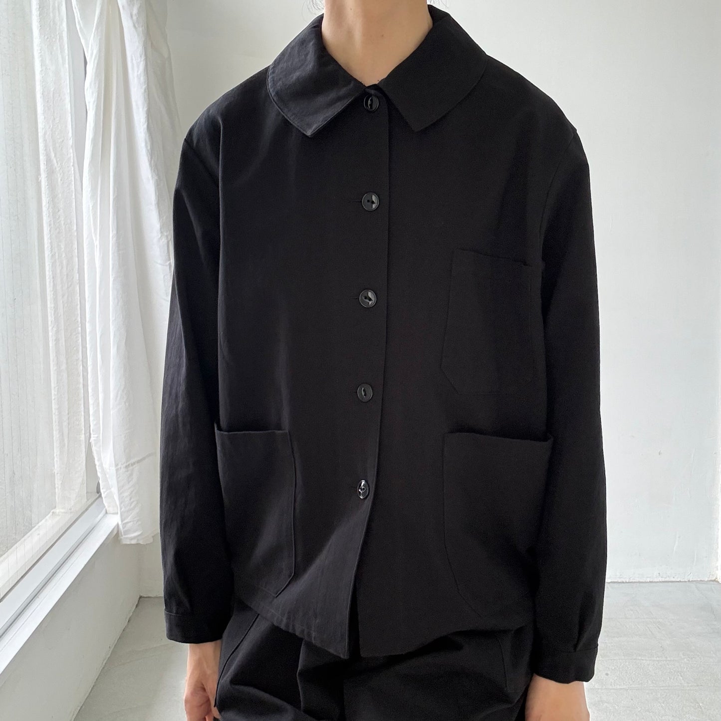 atelier d'antan Kantor コットンジャケット　ブラック