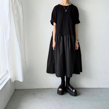 cion コットンTシャツコンビワンピース