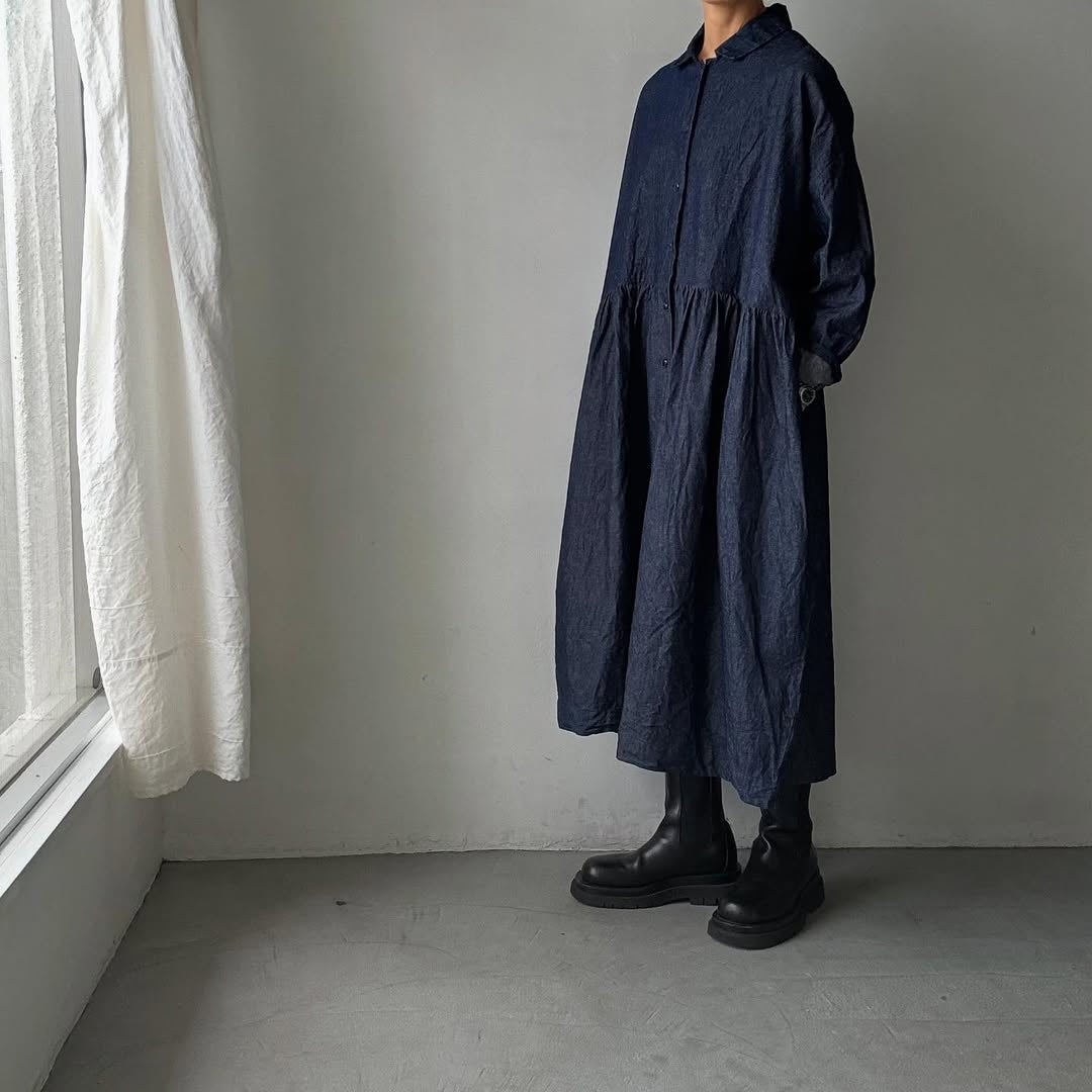 jujudhau デニムカラードドレス