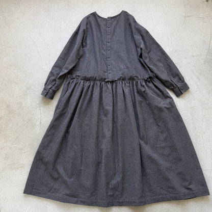 atelier naruse  ウールコットン千鳥チェックカットオフワンピース