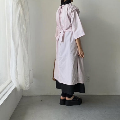 ayanoguchiaya　フリップロングシャツドレス　ローズ