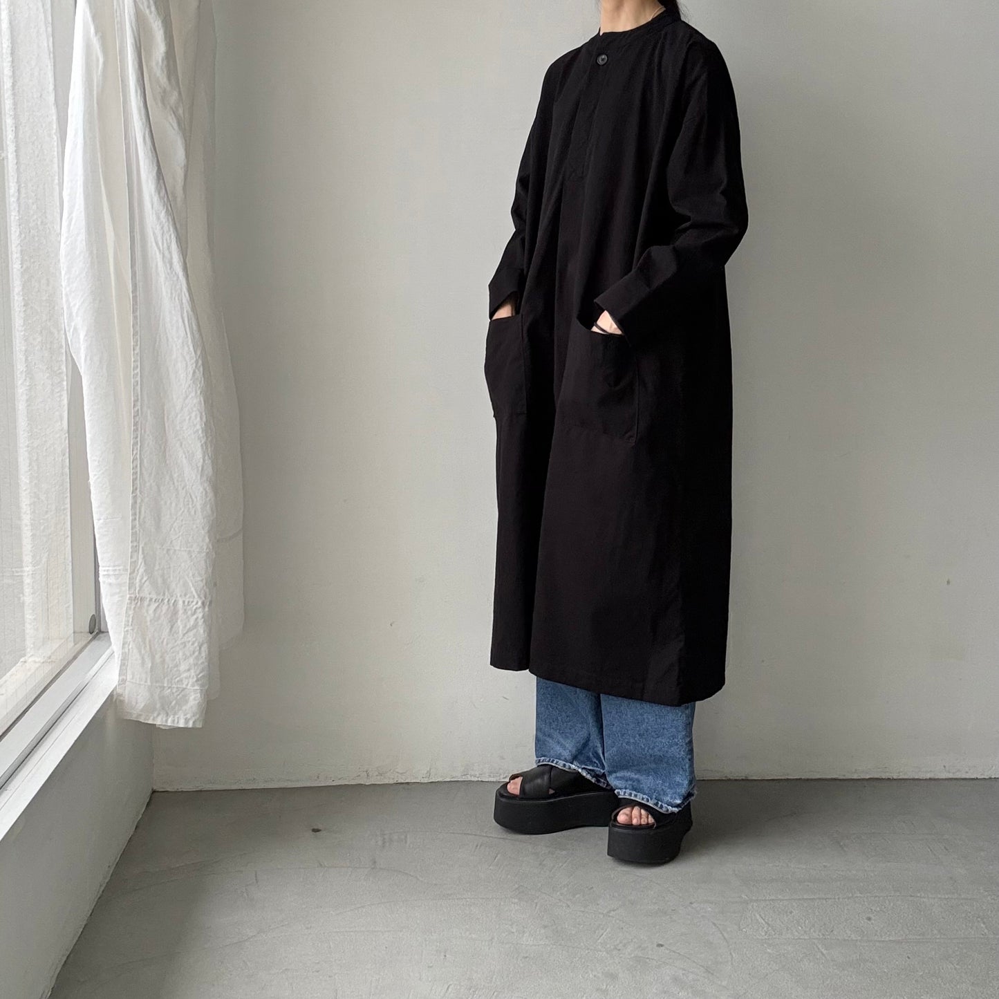 jujudhau デッドストックコットンプルオーバードレス