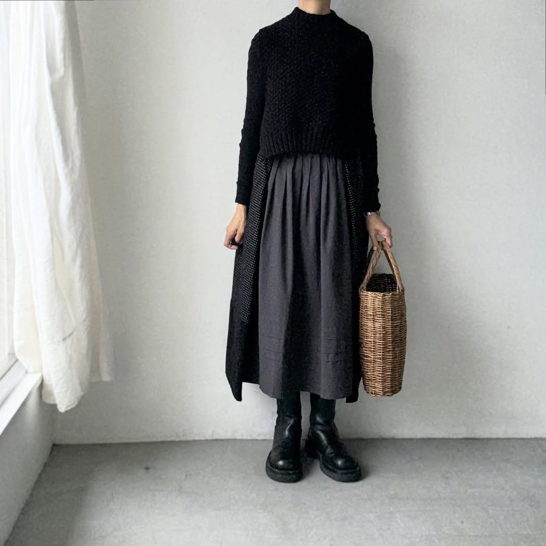 MAGALI  ピンドットツイードヴィンテージスカート