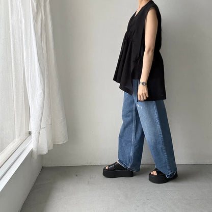 TENNE HANDCRAFTED MODERN オーガンジー2wayショートドレス　ブラック