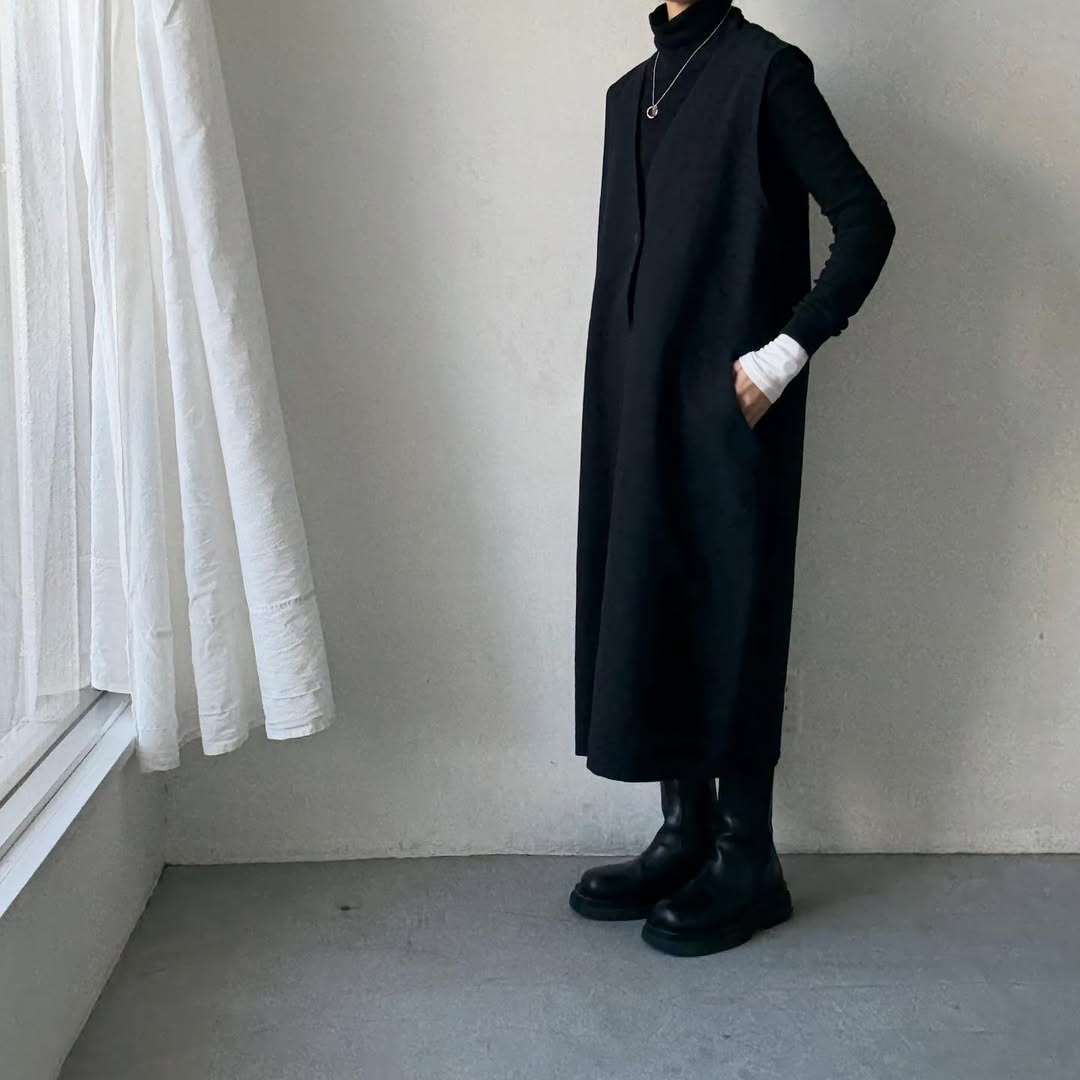 atelier naruse コットンリネンスラブジャンパースカート