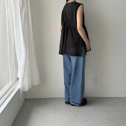 TENNE HANDCRAFTED MODERN オーガンジー2wayショートドレス　ブラック