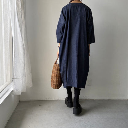 jujudhau  デニム台形ドレス