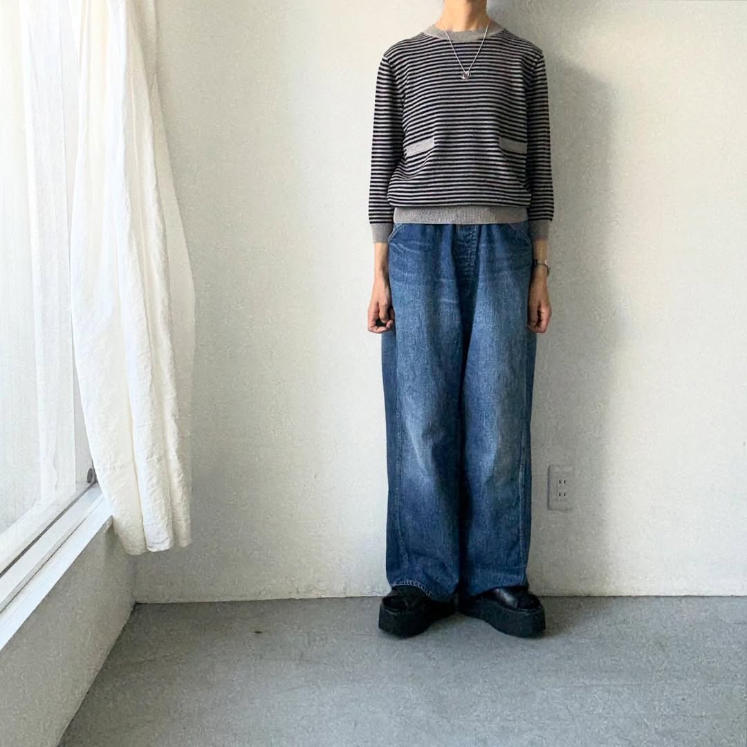 R&D.M.Co  ウールカシミアポケットプルオーバー　ボーダー