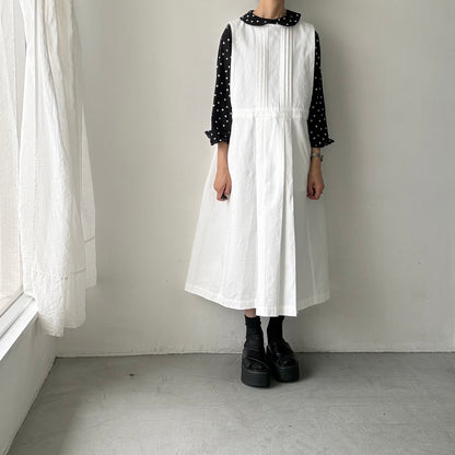 atelier d'antan ×blanc  kobell コットンエプロンドレス　ホワイト