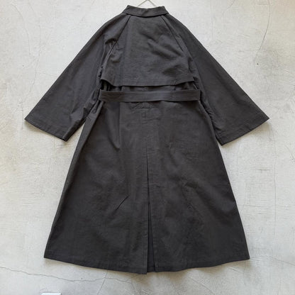 MAGALI コットンリネンアンティークキャンバストレンチコート　ブラック