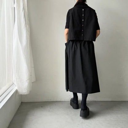 atelier naruse  ダウンプルーフコットンカットインポケットスカート　ブラック