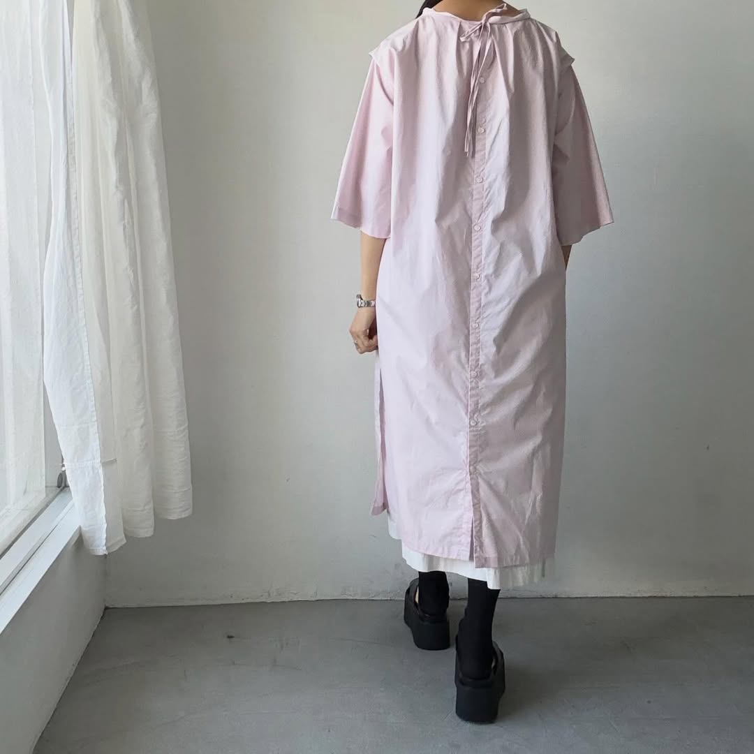 ayanoguchiaya　フリップロングシャツドレス　ローズ