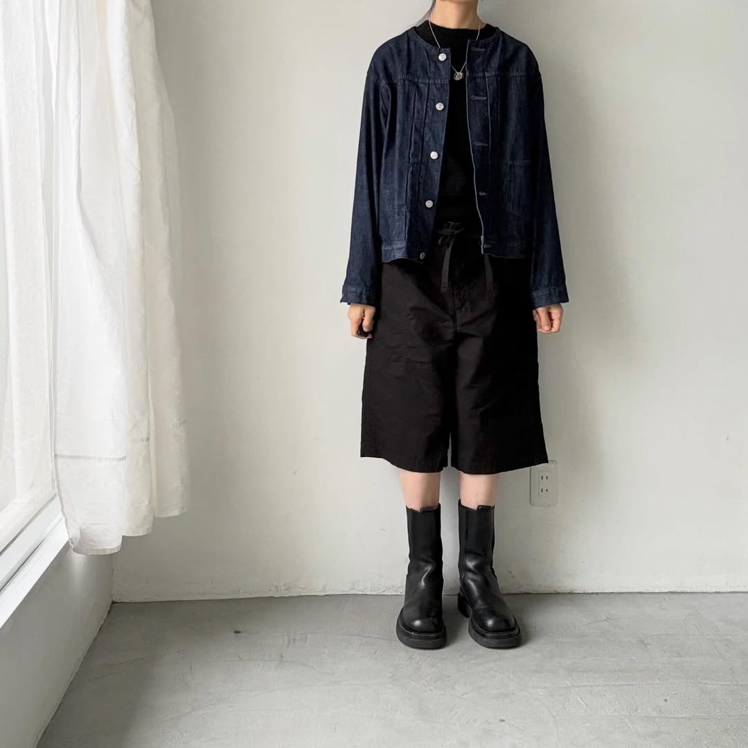 homspun  リップストップハーフパンツ　ブラック