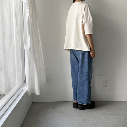 🟡水曜日入荷分予約受付中🟡 Linenya  テラヴェ7分袖Tシャツ　アイボリー