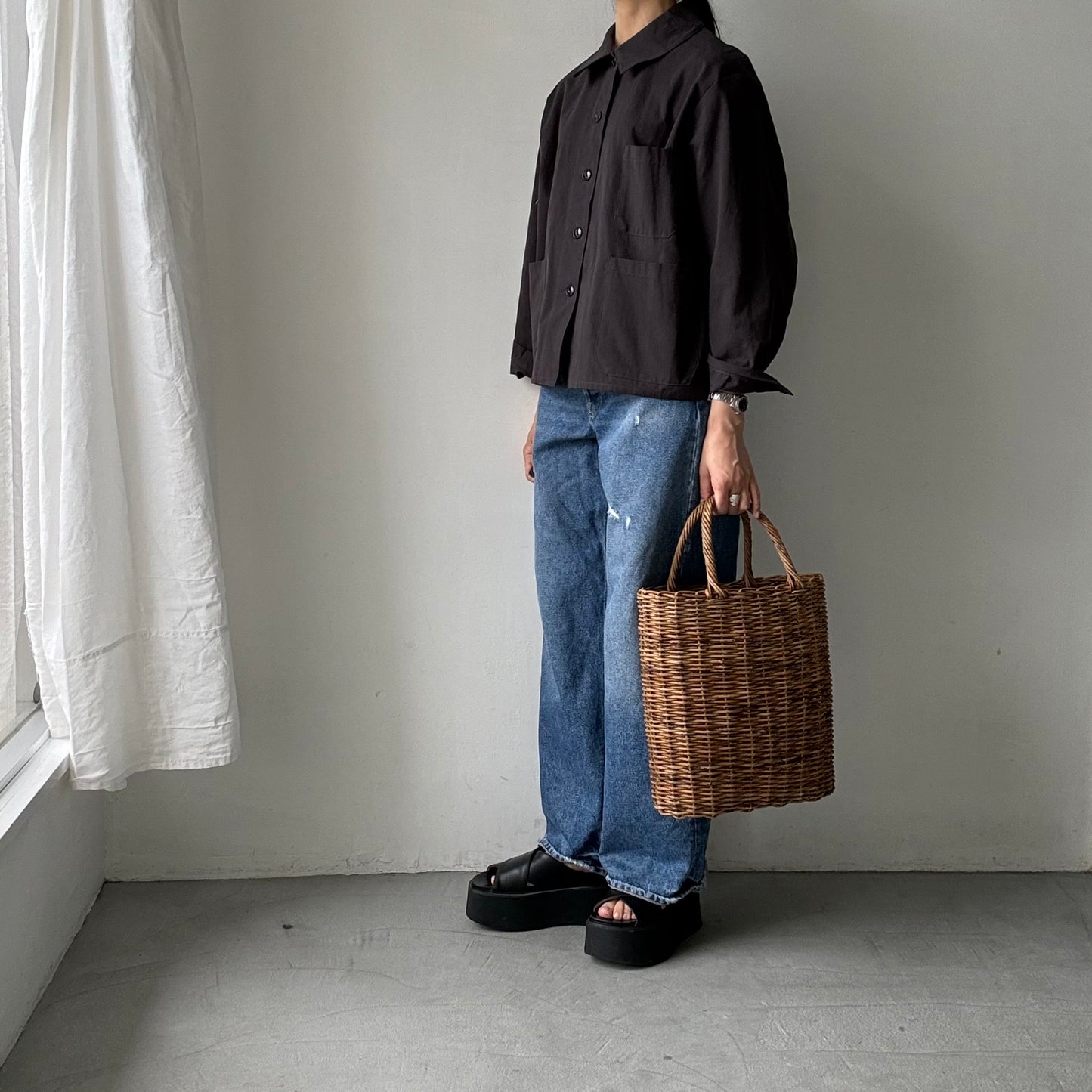 atelier d'antan Kantor コットンジャケット　ダークグレー