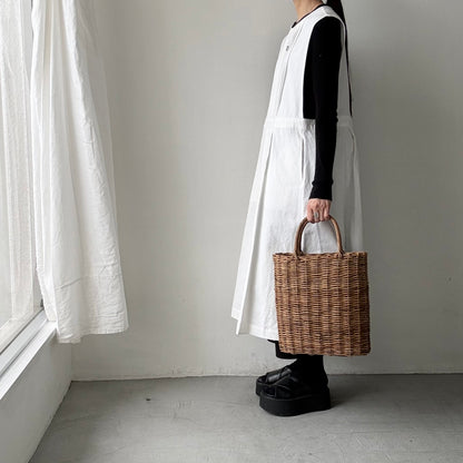 atelier d'antan ×blanc  kobell コットンエプロンドレス　ホワイト