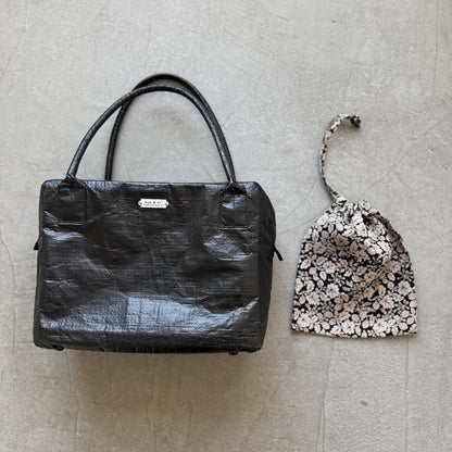 R&D.M.Co  ワイルドベリーリネンドローストリングバッグスモール
ブラック×フラックス