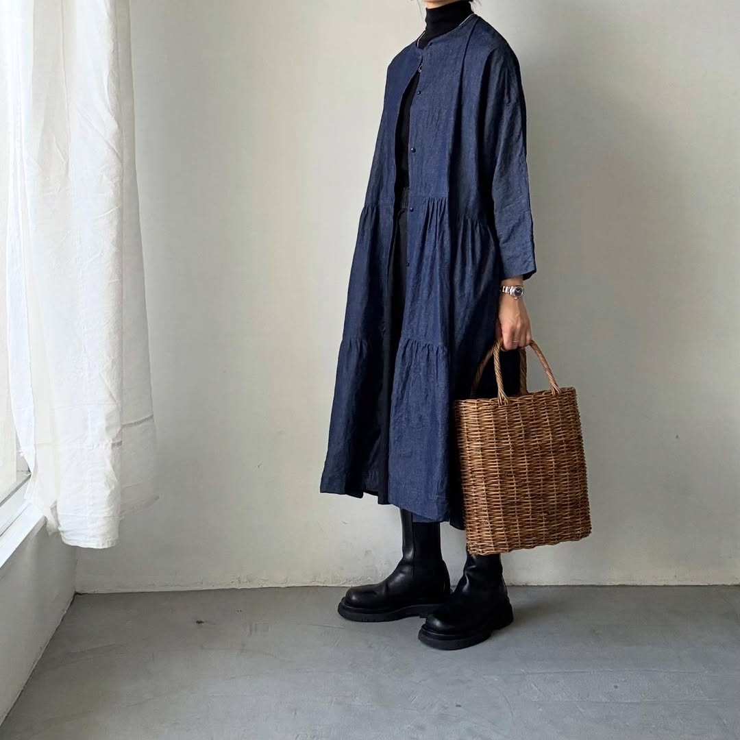 jujudhau デッドストックデニムティアードドレス