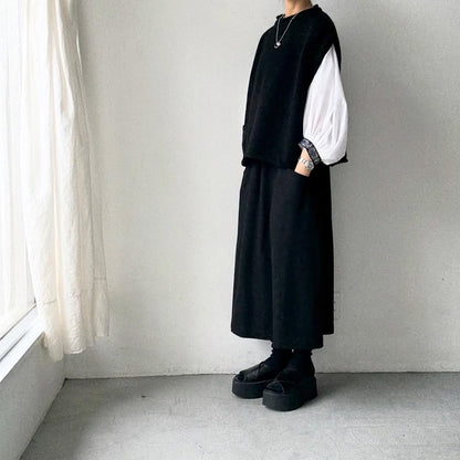 atelier d'antan Rude ウールニットベスト　ブラック
