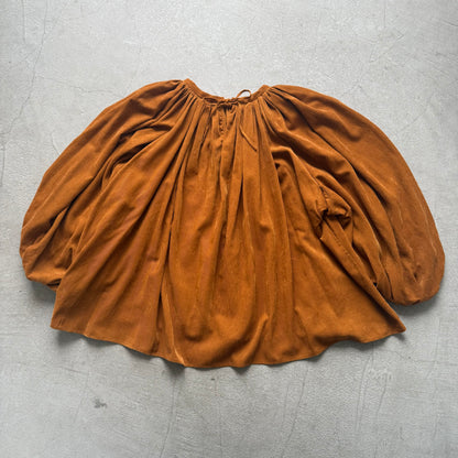 R&D.M.Co  コットンレーヨンシャツコールギャザースモックブラウス