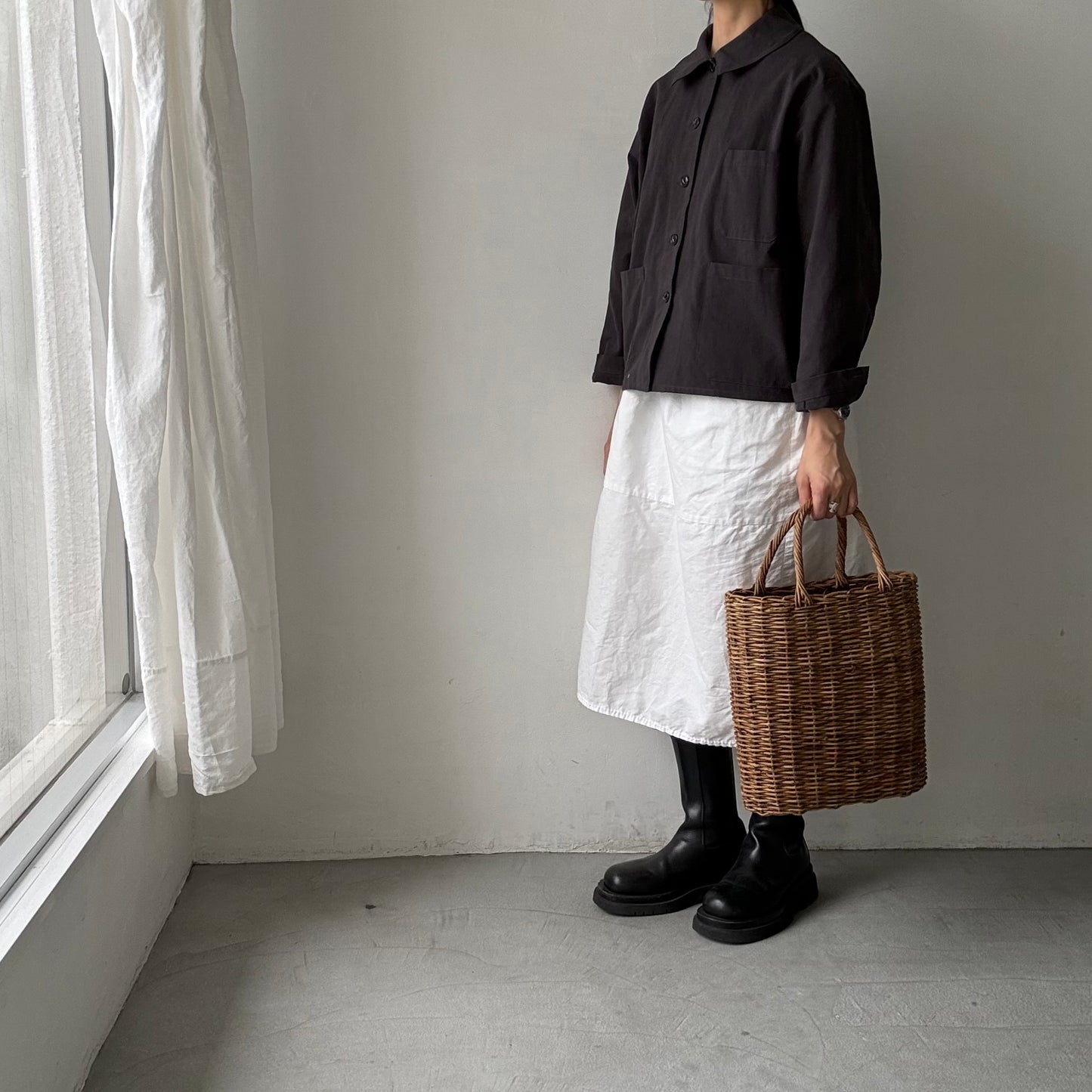 atelier d'antan Kantor コットンジャケット　ダークグレー