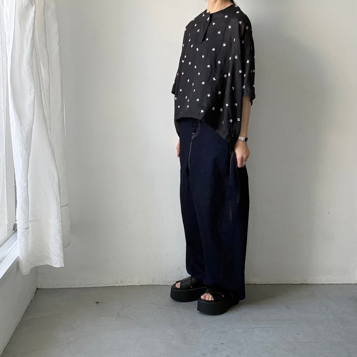 kijinokanosei  音粒ヘンリーTシャツプルオーバー