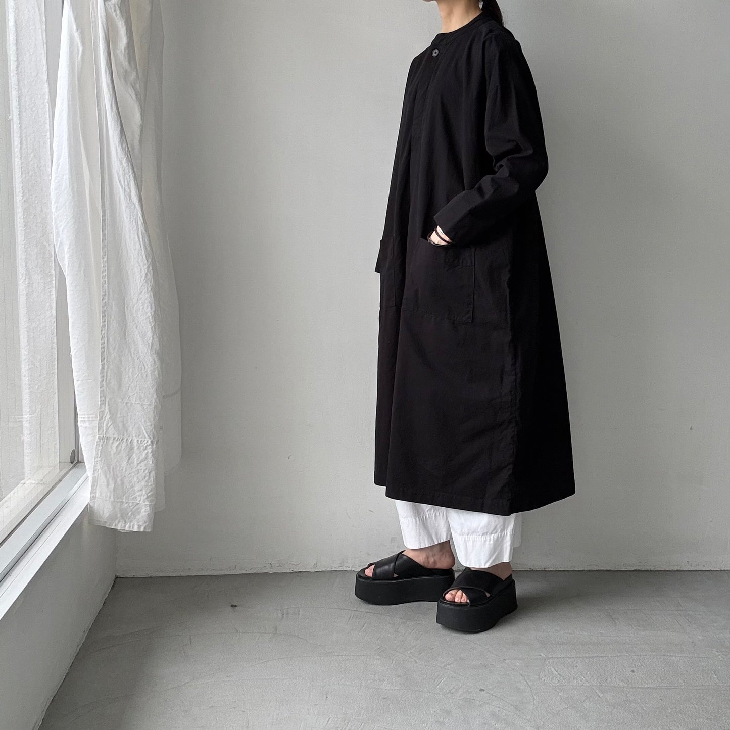 jujudhau デッドストックコットンプルオーバードレス