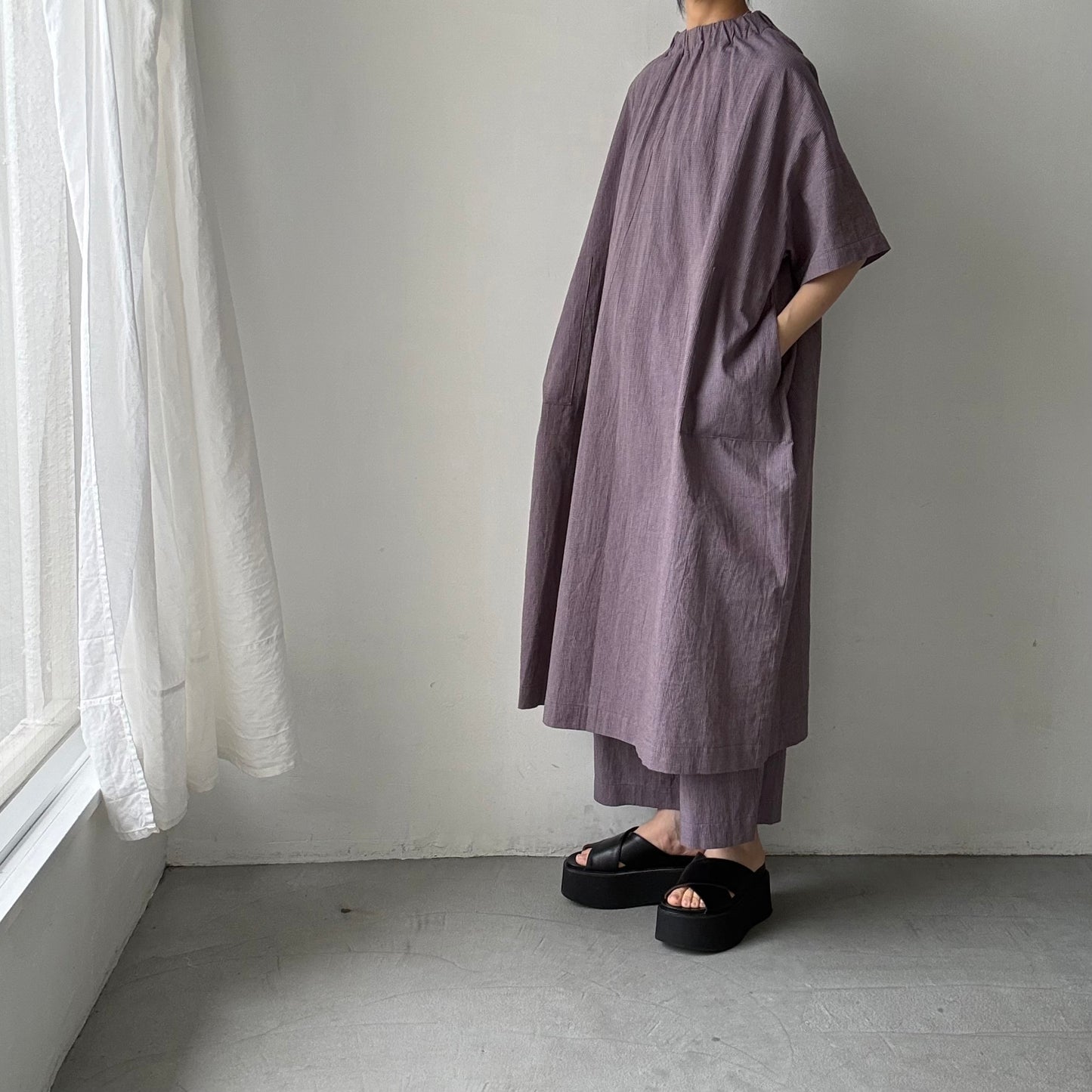 atelier d'antan Reymontコットンリネンバギーパンツ