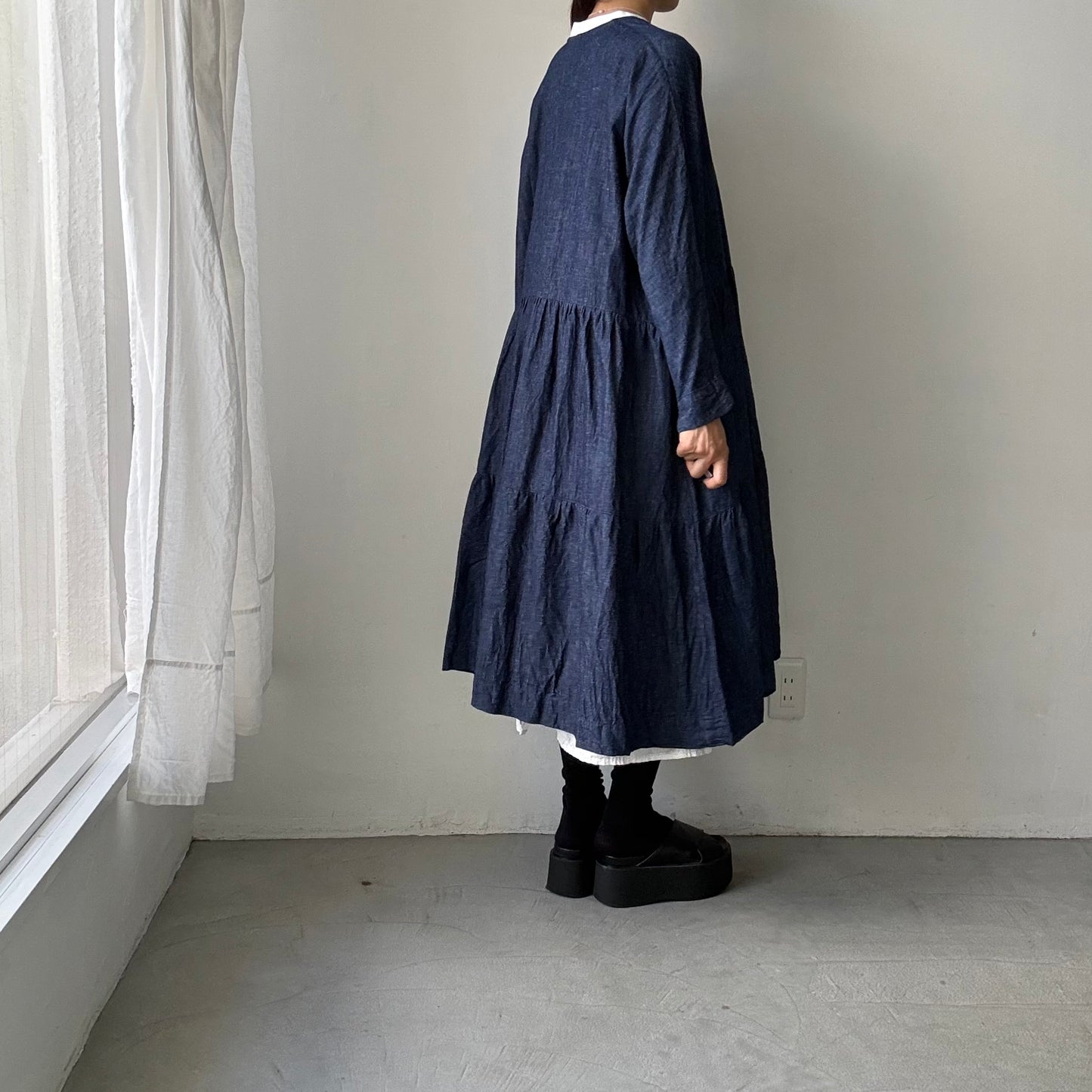 jujudhau デッドストックデニムティアードドレス