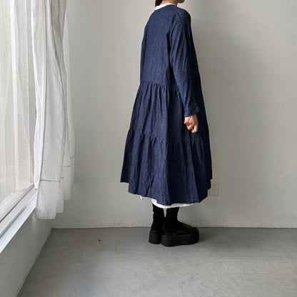 jujudhau デッドストックデニムティアードドレス