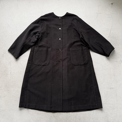 atelier d'antan Mauryノーカラーコットンコート