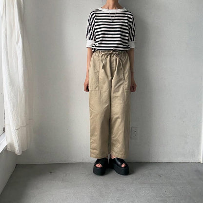 homspun 高密度ウエポンギャザーパンツ　ベージュ