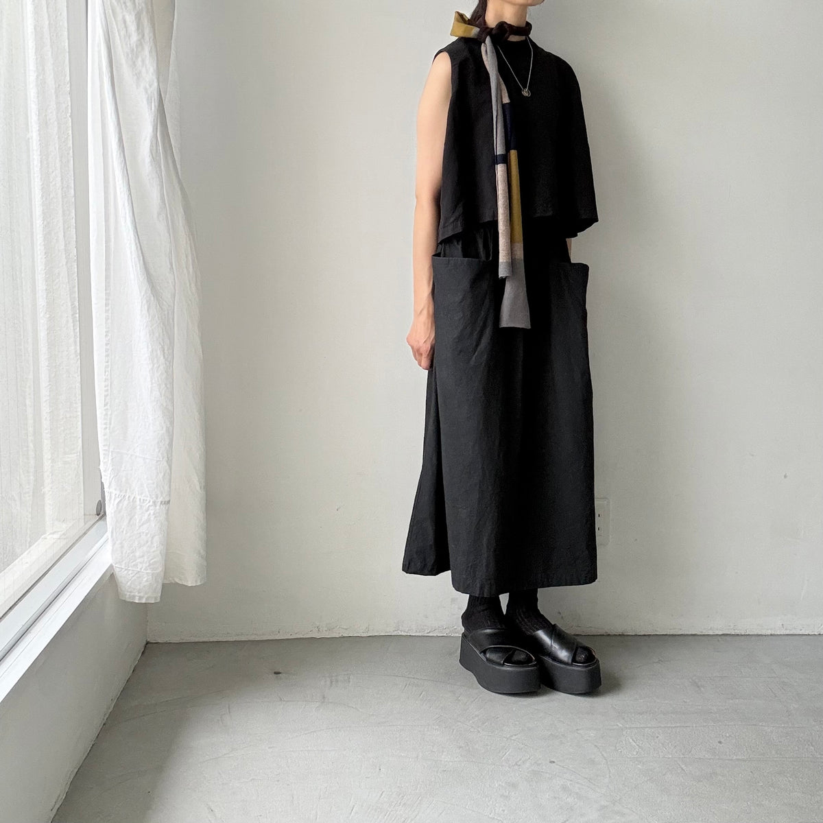 atelier naruse  マルチボーダーニットスカーフ