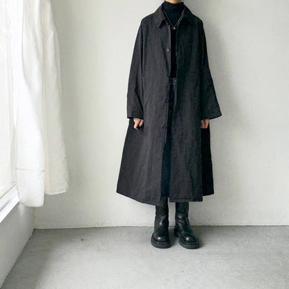 R&D.M.Co ガーメントダイステンカラーコート　ブラック