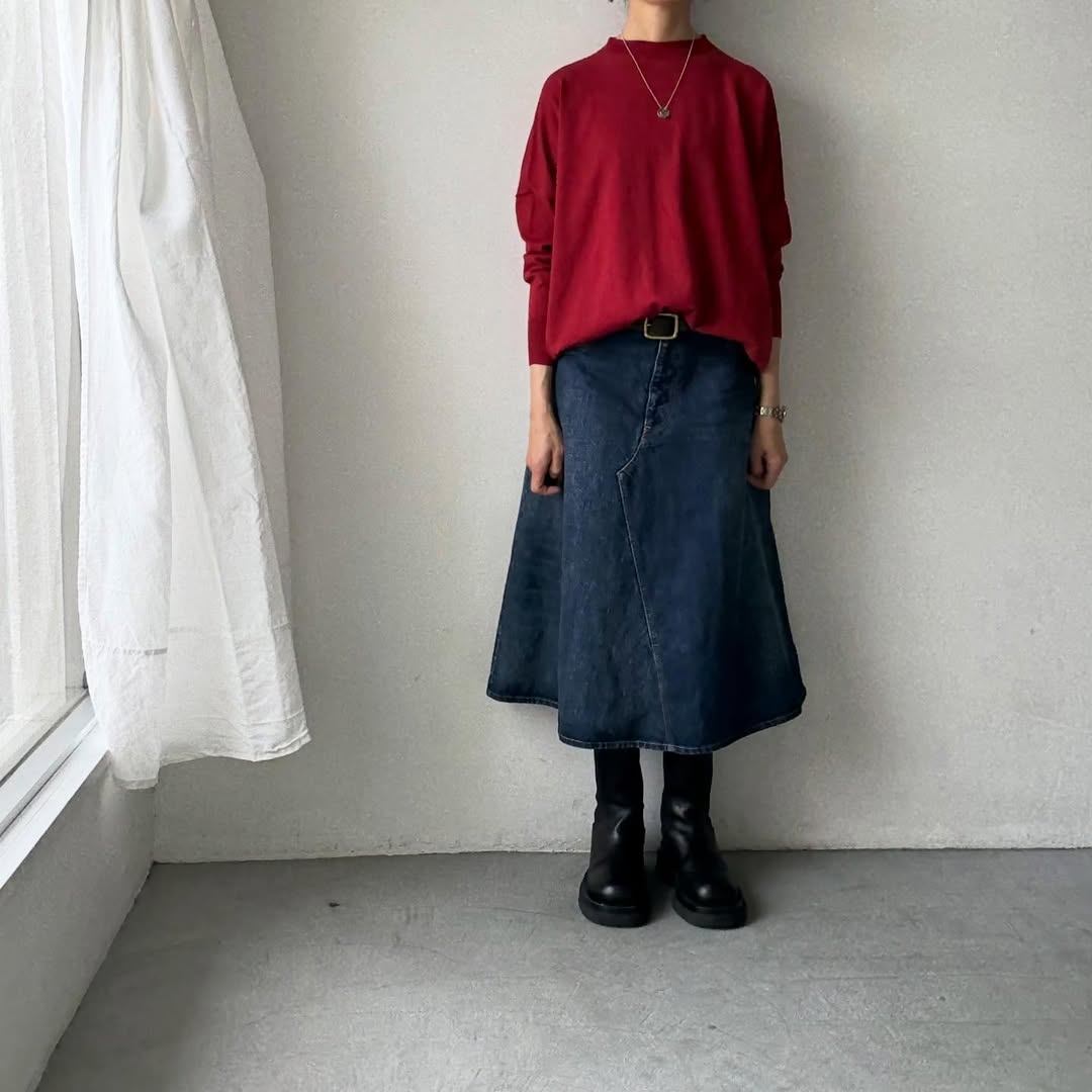 as it is   コットンオーバーニット　レッド