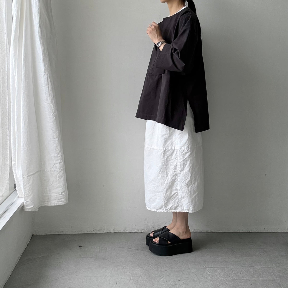 atelier d'antan Bouvetコットンプルオーバー　  ダークグレー