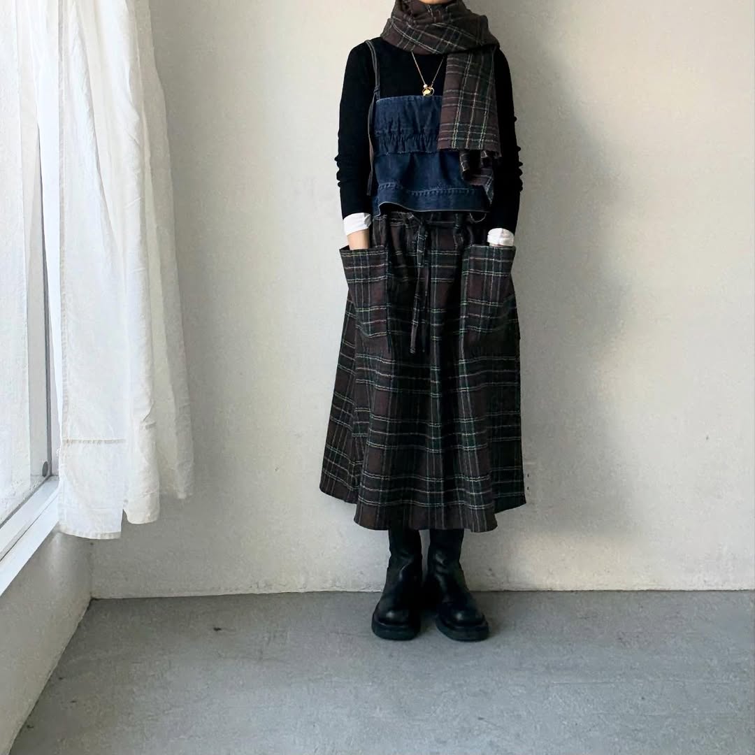 R&D.M.Co ウールタータンチェックマフラー