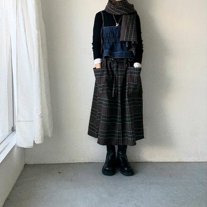 R&D.M.Co ウールタータンチェックマフラー