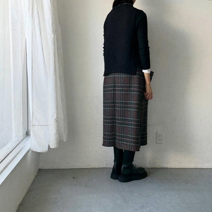 R&D.M.Co ウールタータンチェックストリングスカート