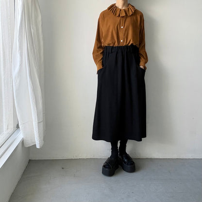 R&D.M.Co  コットンレーヨンシャツコールラッフルカラーシャツ