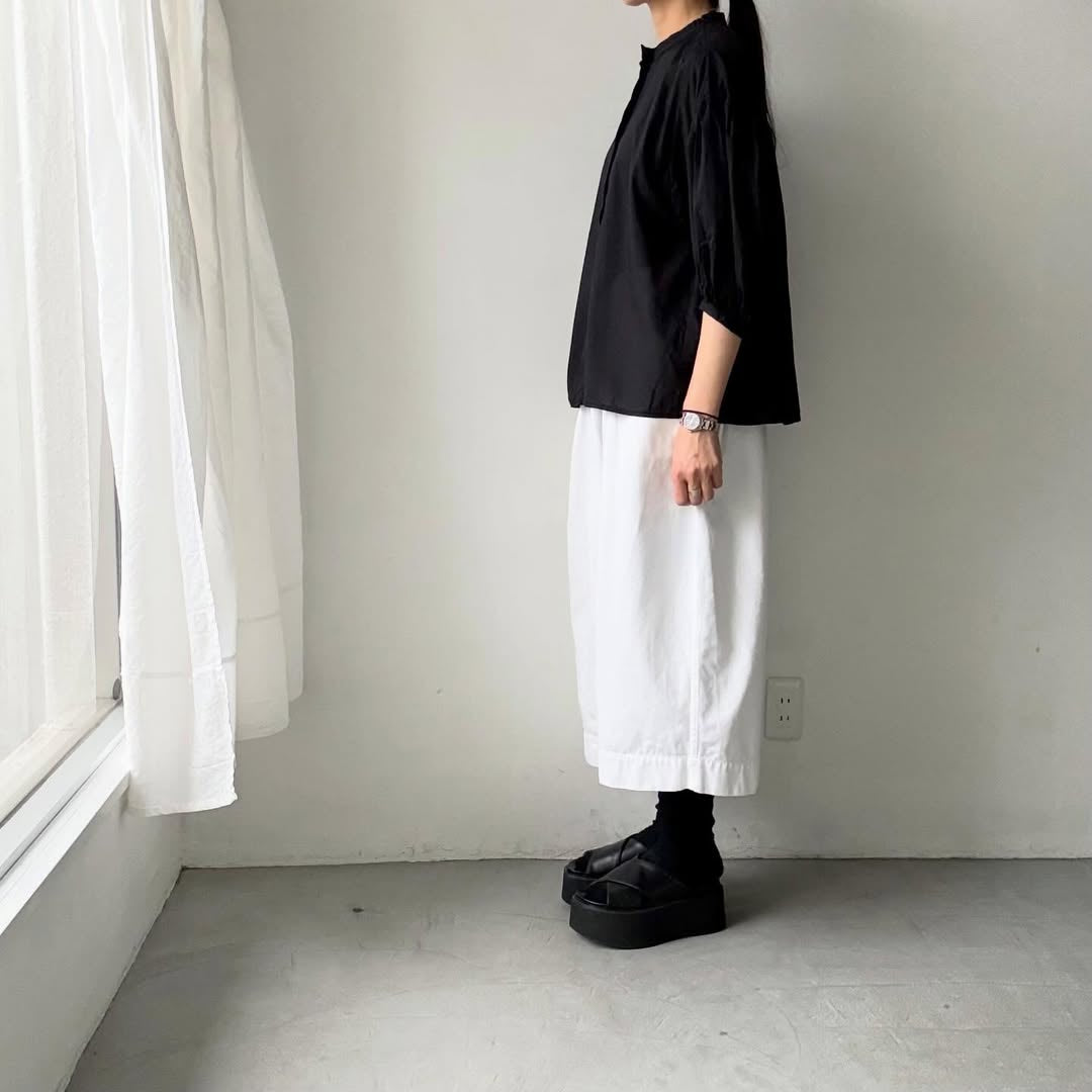 homspun  無地パフスリーブブラウス