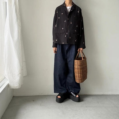 atelier naruse  コットンリネンテーラードジャケットnohara