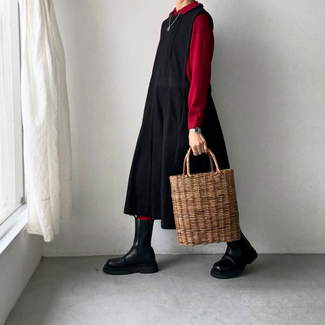 cion  ウールフリルカラーポロニット　レッド