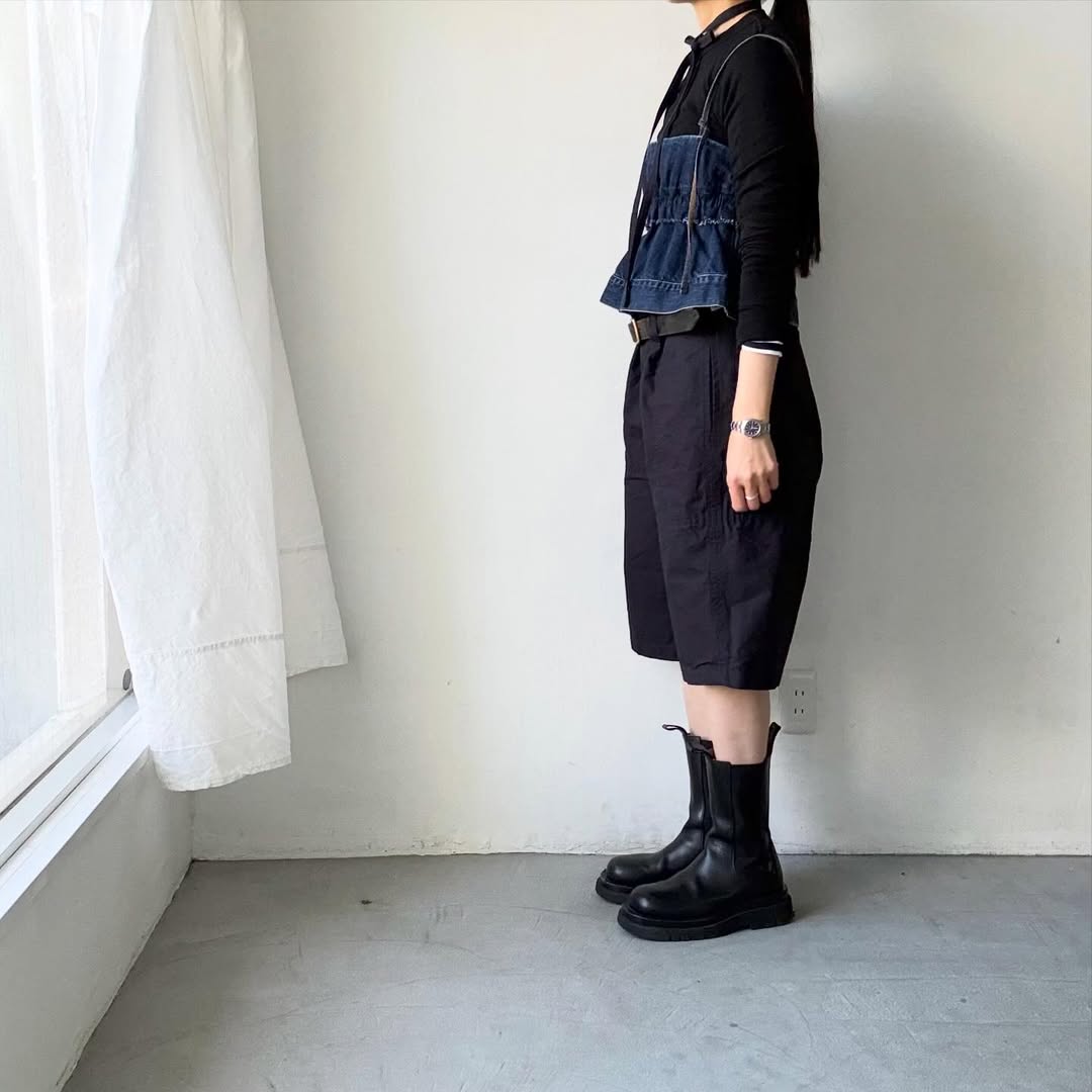 homspun  リップストップハーフパンツ　ネイビー